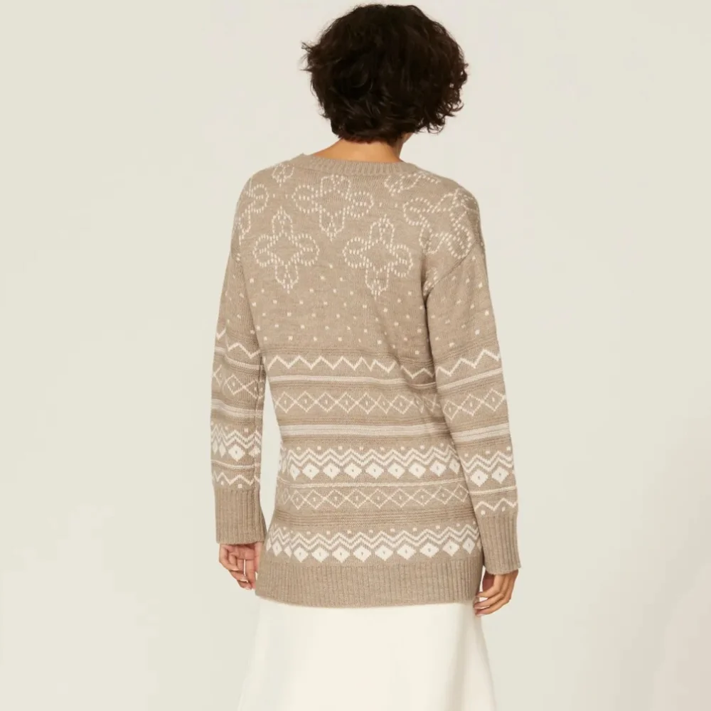 Thakoon Fair Isle Intarsia Tan Sweater Size L